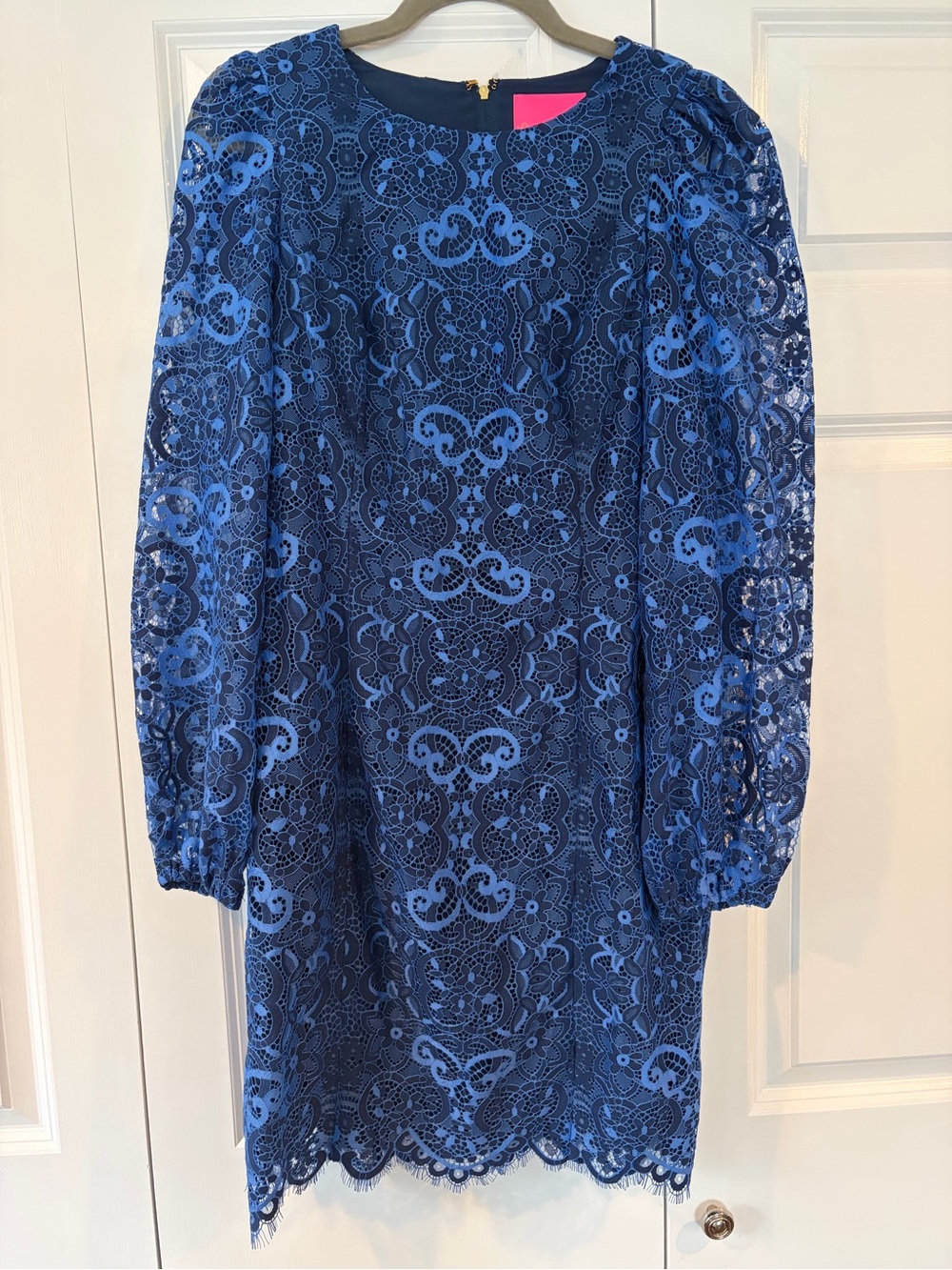 NWT Lilly Pulitzer Blue Lace Long-Sleeve Shift Dress